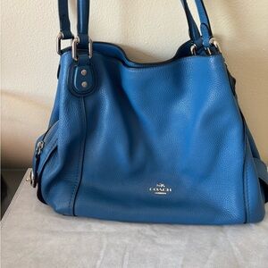 Coach Blue Leather Tote Bag